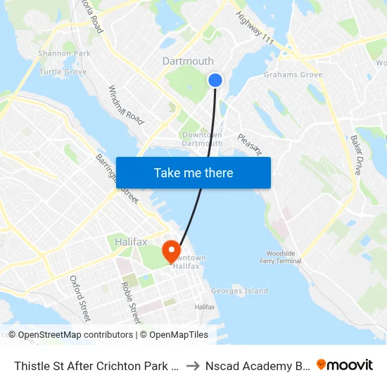 Thistle St After Crichton Park Rd (8384) to Nscad Academy Building map