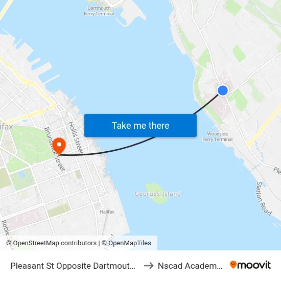 Pleasant St Opposite Dartmouth General (8010) to Nscad Academy Building map