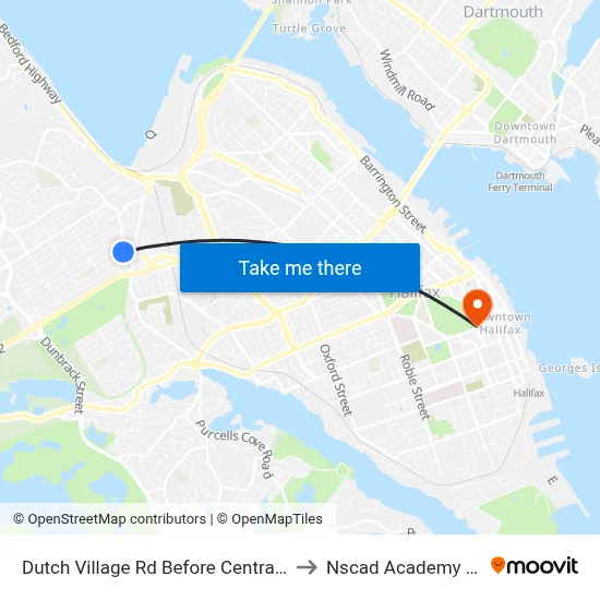 Dutch Village Rd Before Central Ave (6788) to Nscad Academy Building map
