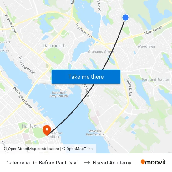 Caledonia Rd Before Paul David Ct (6369) to Nscad Academy Building map