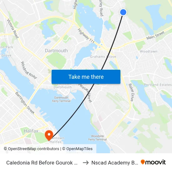 Caledonia Rd Before Gourok Ave (6362) to Nscad Academy Building map