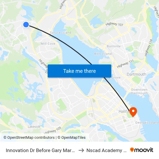 Innovation Dr Before Gary Martin Dr (6567) to Nscad Academy Building map