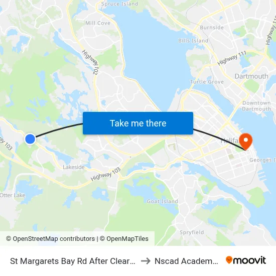 St Margarets Bay Rd After Clearwater Dr (6175) to Nscad Academy Building map