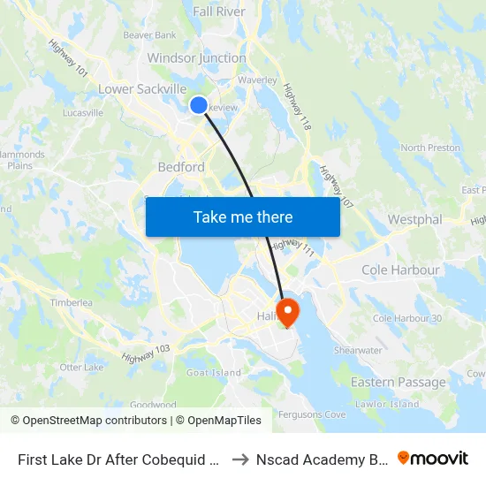 First Lake Dr After Cobequid Rd (6681) to Nscad Academy Building map