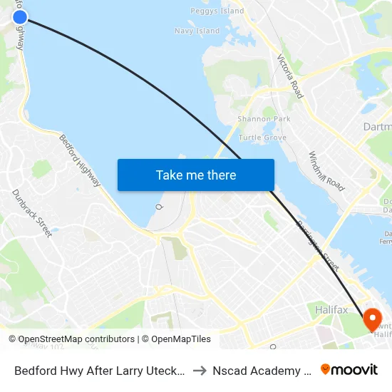 Bedford Hwy After Larry Uteck Blvd (6220) to Nscad Academy Building map