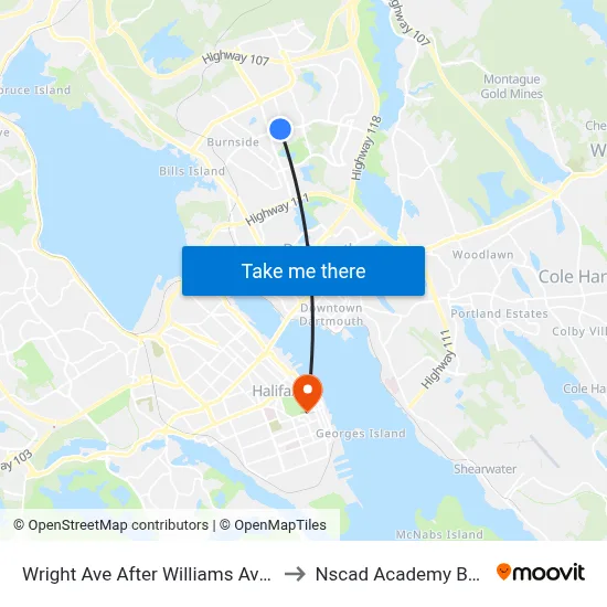 Wright Ave After Williams Ave (8859) to Nscad Academy Building map