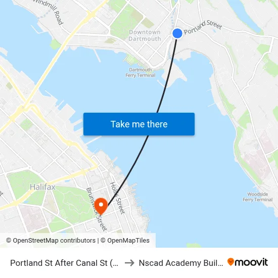 Portland St After Canal St (8035) to Nscad Academy Building map