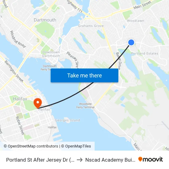 Portland St After Jersey Dr (8041) to Nscad Academy Building map