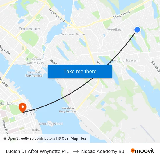 Lucien Dr After Whynette Pl (7148) to Nscad Academy Building map
