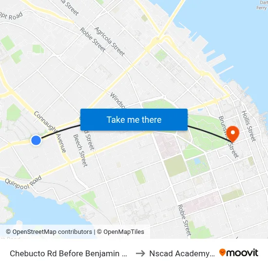 Chebucto Rd Before Benjamin Green Dr (6403) to Nscad Academy Building map