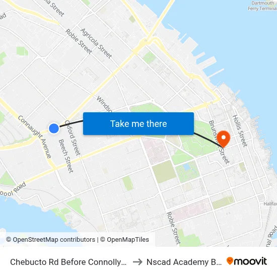Chebucto Rd Before Connolly St (6405) to Nscad Academy Building map