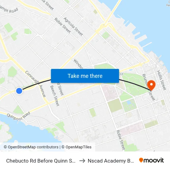 Chebucto Rd Before Quinn St (6409) to Nscad Academy Building map