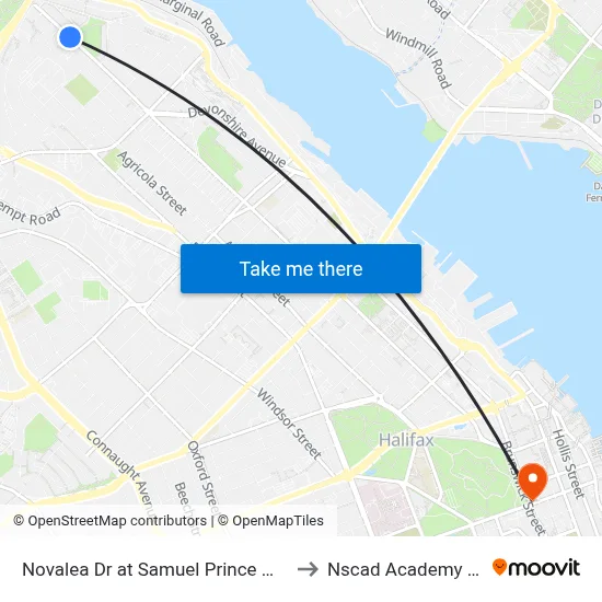 Novalea Dr at Samuel Prince Manor (7368) to Nscad Academy Building map