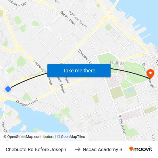 Chebucto Rd Before Joseph St (6415) to Nscad Academy Building map