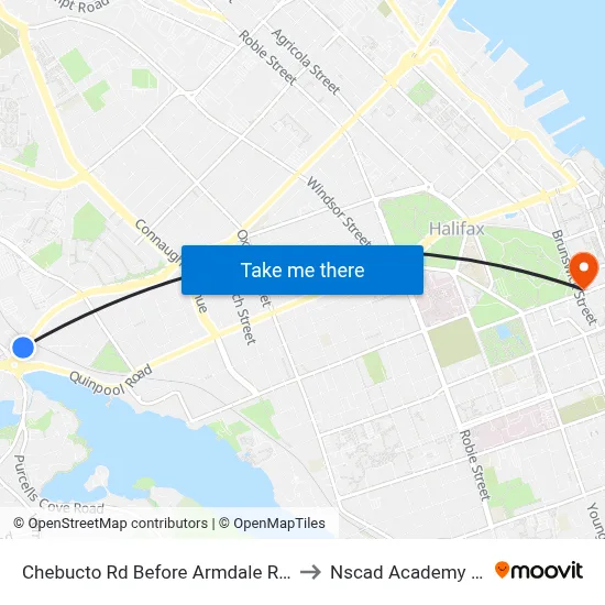 Chebucto Rd Before Armdale Rotary (6410) to Nscad Academy Building map