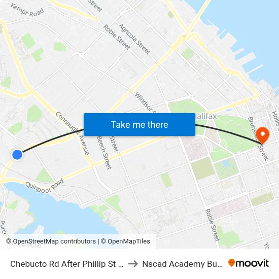 Chebucto Rd After Phillip St (6398) to Nscad Academy Building map