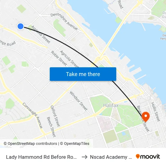 Lady Hammond Rd Before Robie St (7097) to Nscad Academy Building map
