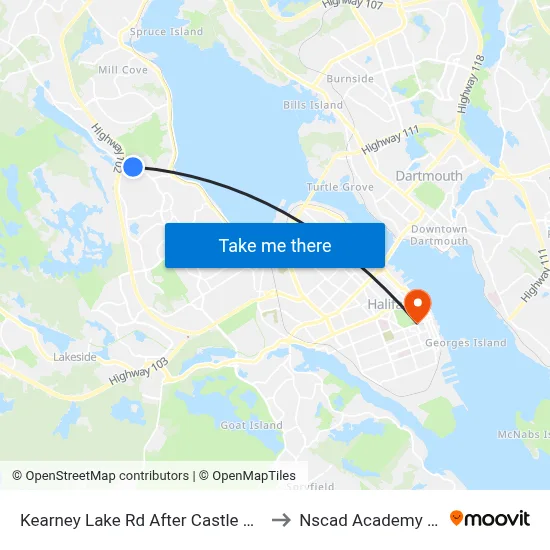 Kearney Lake Rd After Castle Hill Dr (7016) to Nscad Academy Building map