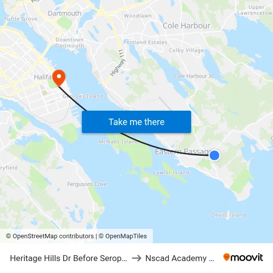 Heritage Hills Dr Before Serop Cr (8672) to Nscad Academy Building map