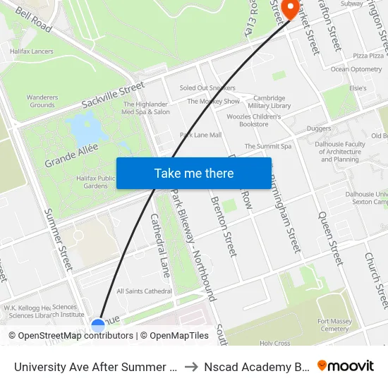 University Ave After Summer St (8410) to Nscad Academy Building map