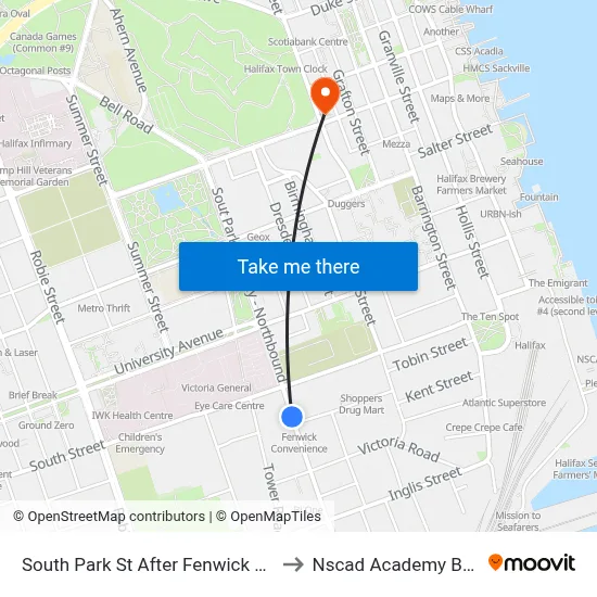 South Park St After Fenwick St (8306) to Nscad Academy Building map
