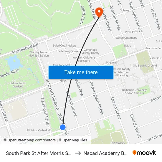 South Park St After Morris St (8309) to Nscad Academy Building map