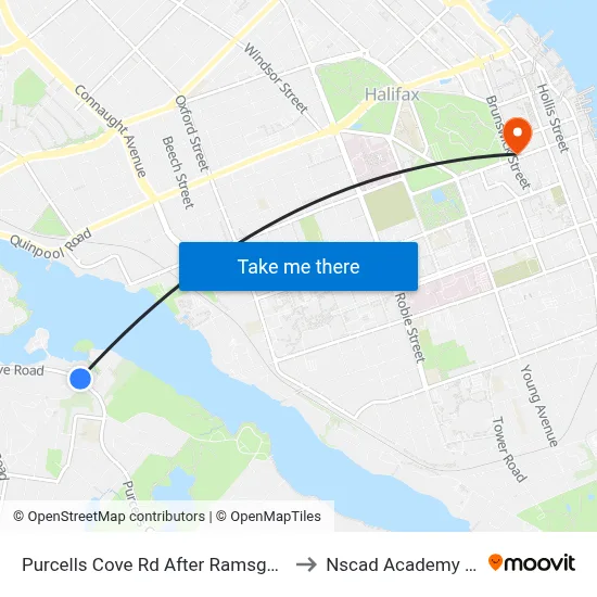 Purcells Cove Rd After Ramsgate Ln (8099) to Nscad Academy Building map