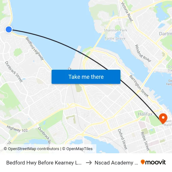 Bedford Hwy Before Kearney Lake Rd (6275) to Nscad Academy Building map