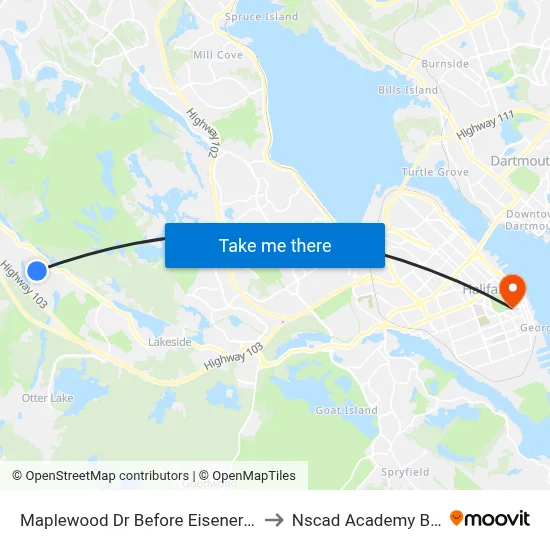 Maplewood Dr Before Eisener St (7178) to Nscad Academy Building map