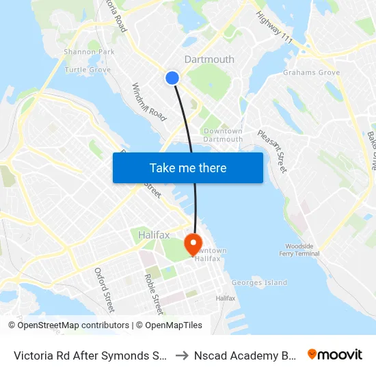 Victoria Rd After Symonds St (8425) to Nscad Academy Building map