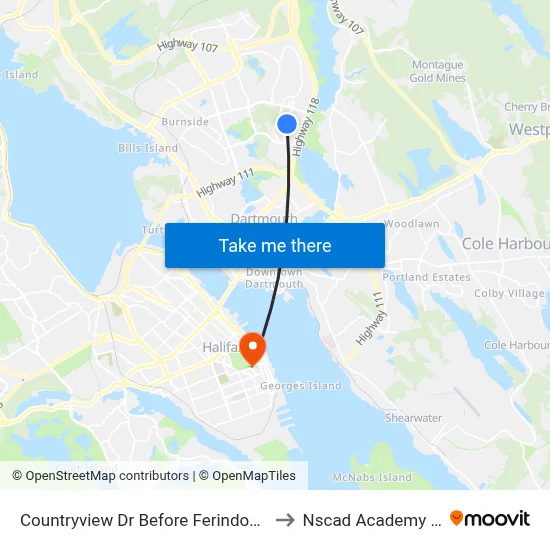 Countryview Dr Before Ferindonald Cl (6842) to Nscad Academy Building map