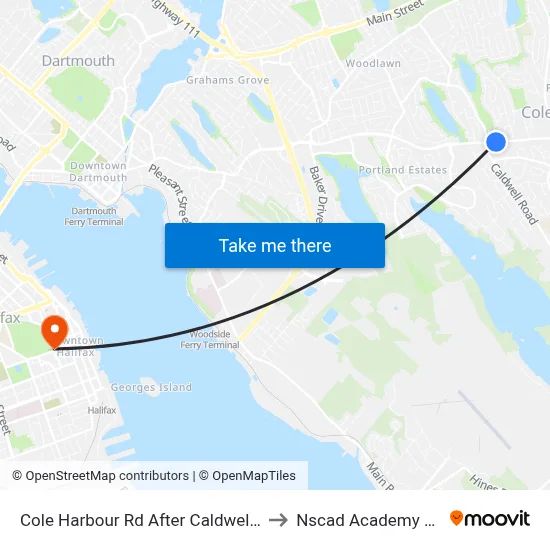 Cole Harbour Rd After Caldwell Rd (6474) to Nscad Academy Building map