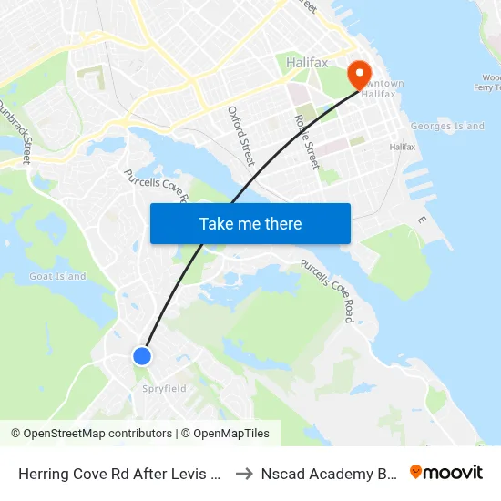 Herring Cove Rd After Levis St (6864) to Nscad Academy Building map