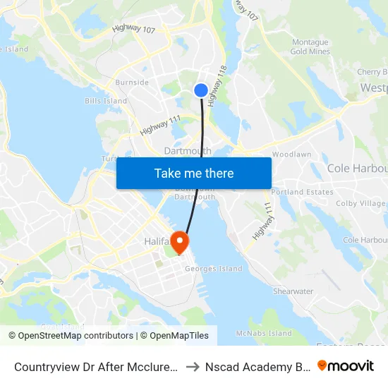 Countryview Dr After Mcclure Cl (8655) to Nscad Academy Building map