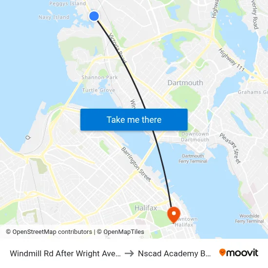 Windmill Rd After Wright Ave (8517) to Nscad Academy Building map