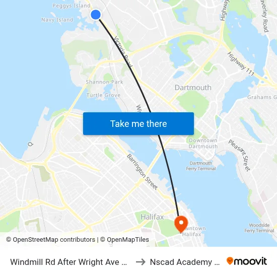 Windmill Rd After Wright Ave Bay 1 (8515) to Nscad Academy Building map