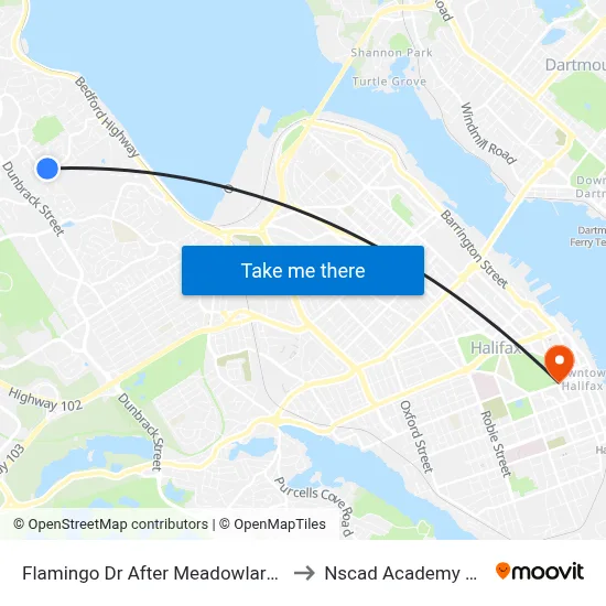 Flamingo Dr After Meadowlark Cr (6706) to Nscad Academy Building map