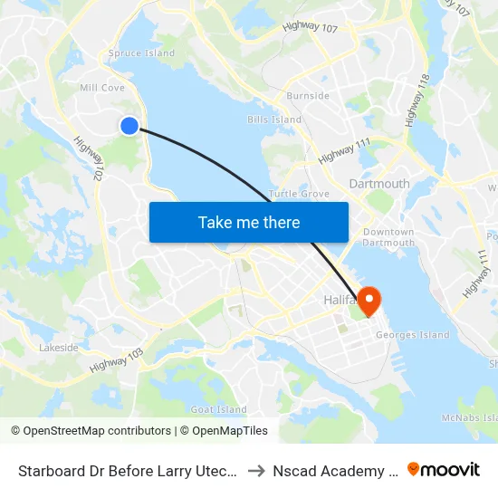 Starboard Dr Before Larry Uteck Blvd (8352) to Nscad Academy Building map