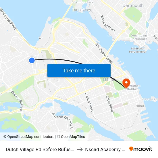 Dutch Village Rd Before Rufus Ave (6614) to Nscad Academy Building map