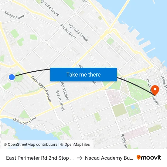 East Perimeter Rd 2nd Stop (6618) to Nscad Academy Building map