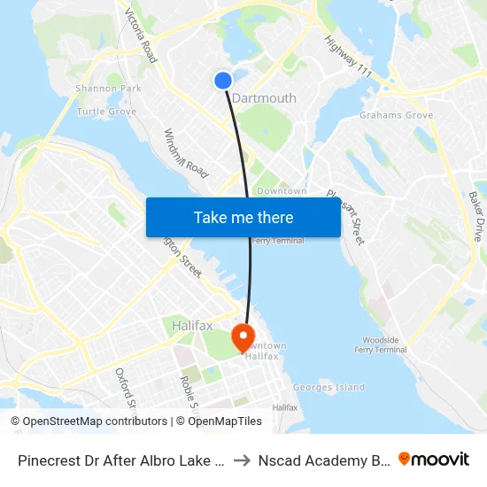 Pinecrest Dr After Albro Lake Rd (7449) to Nscad Academy Building map