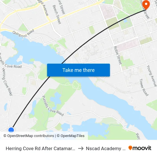 Herring Cove Rd After Catamaran Rd (6852) to Nscad Academy Building map