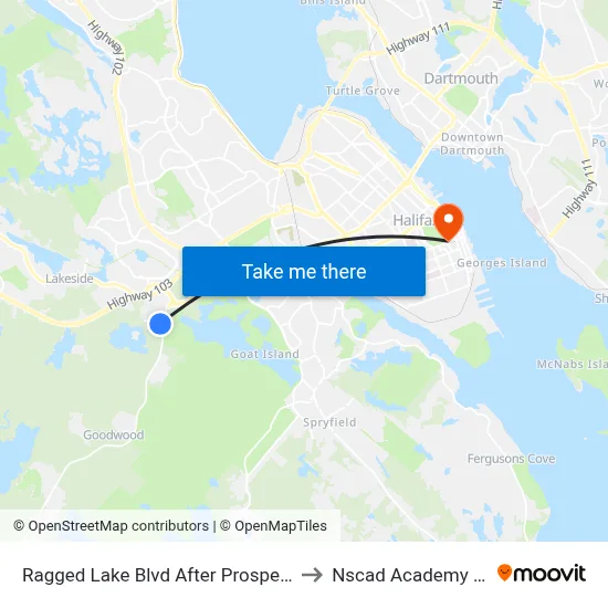 Ragged Lake Blvd After Prospect Rd (8807) to Nscad Academy Building map