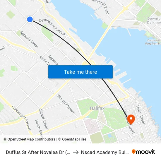 Duffus St After Novalea Dr (6582) to Nscad Academy Building map