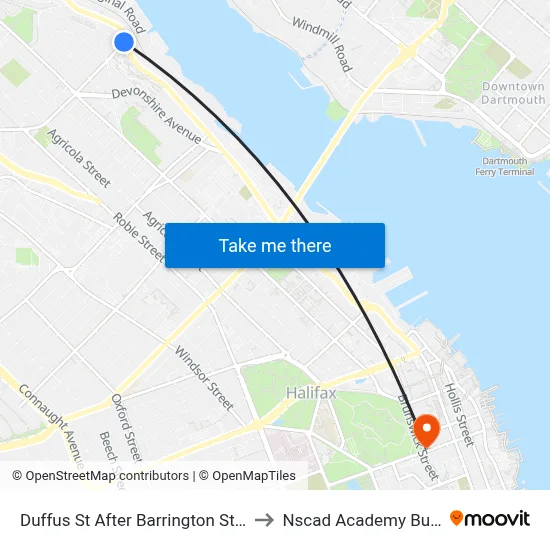 Duffus St After Barrington St (6580) to Nscad Academy Building map