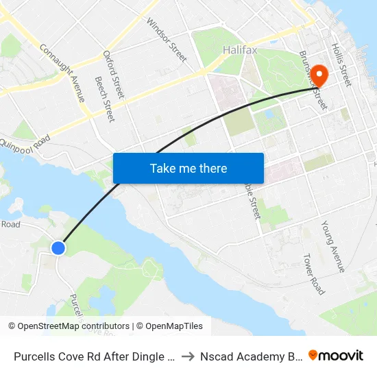 Purcells Cove Rd After Dingle Rd (8118) to Nscad Academy Building map