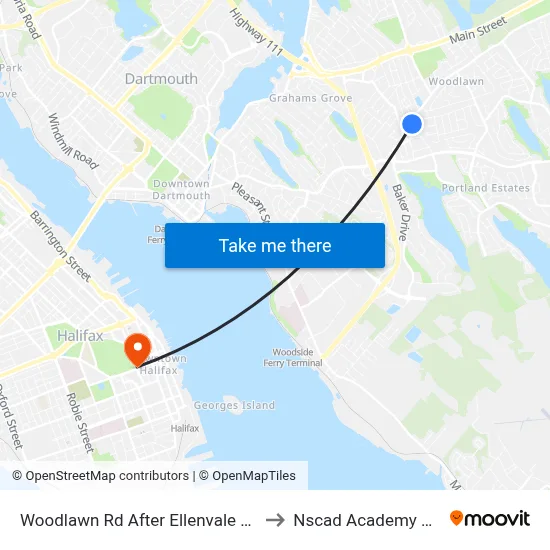 Woodlawn Rd After Ellenvale Ave (8593) to Nscad Academy Building map