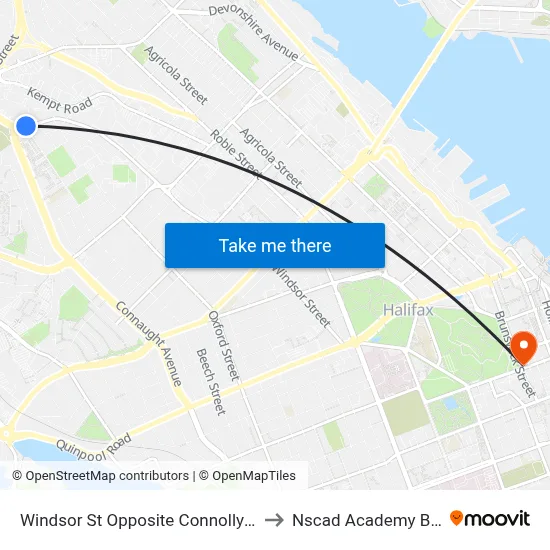 Windsor St Opposite Connolly St (8570) to Nscad Academy Building map
