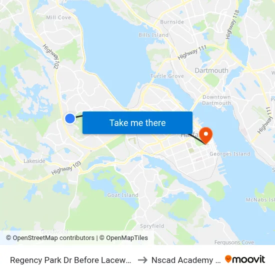 Regency Park Dr Before Lacewood Dr (9091) to Nscad Academy Building map