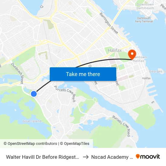 Walter Havill Dr Before Ridgestone Ct (8812) to Nscad Academy Building map